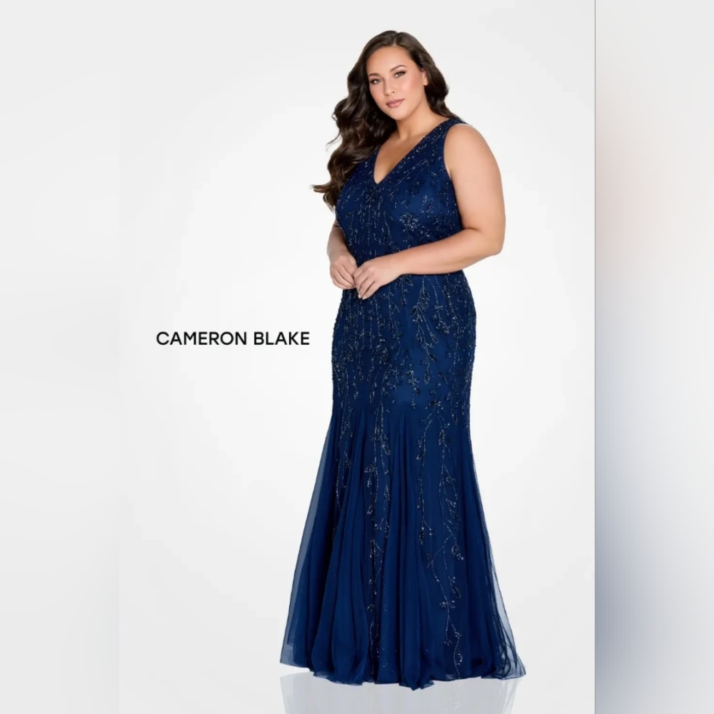 Cameron Blake Elegant Navy Maxi Dress - Store Sample